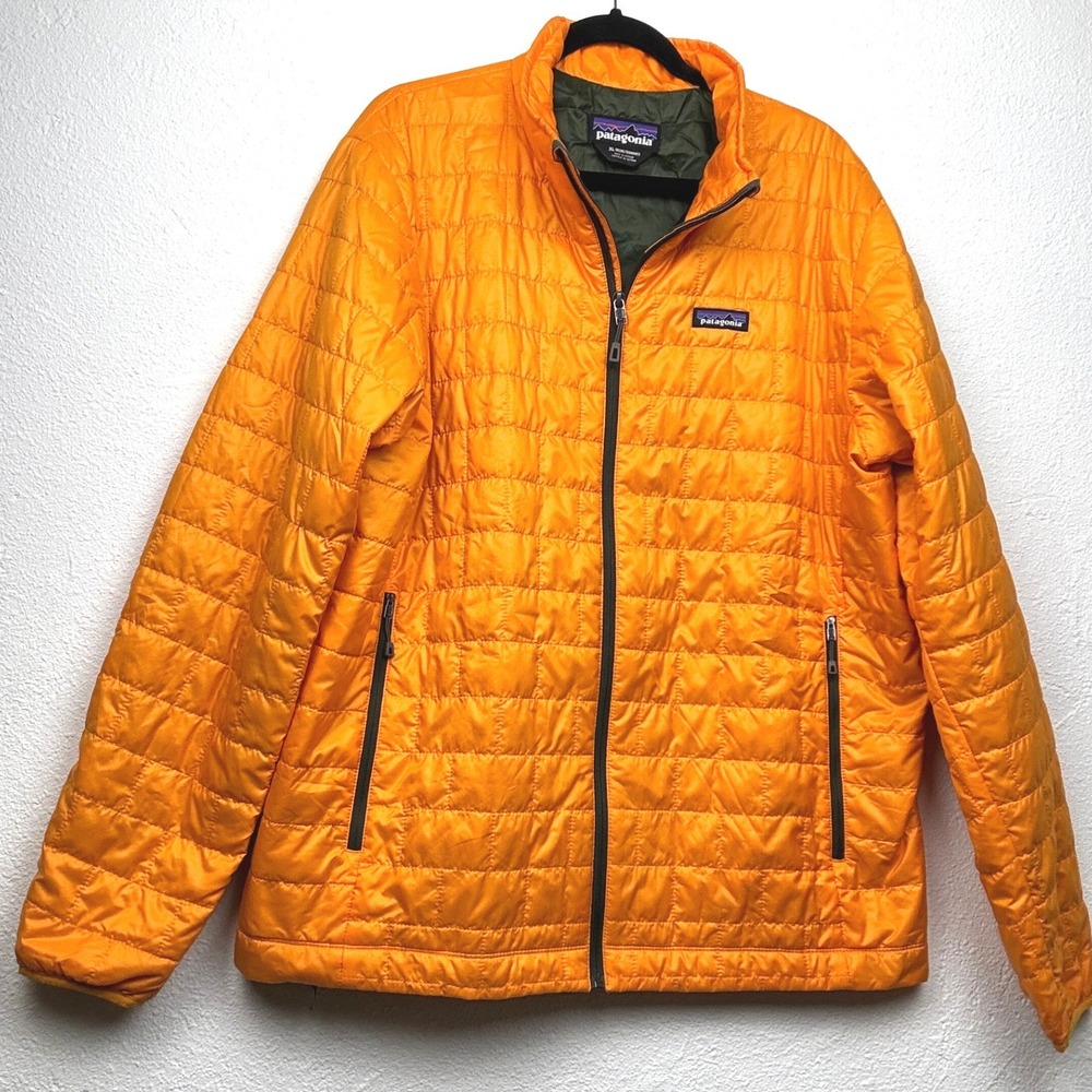 Patagonia Orange Nano Puff Jacket - XL - Quilted Gorpcore Outdoor Hiking